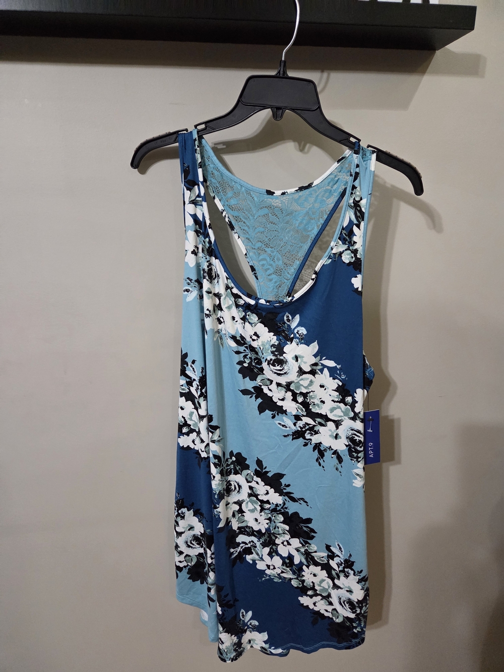 Kohl's Blue Floral Lace-Back Chemise